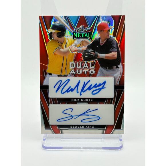 2024 Leaf Metal Nick Kurtz / Seaver King Prismatic Red Dual Auto 15/20 SP - Picture 1 of 2